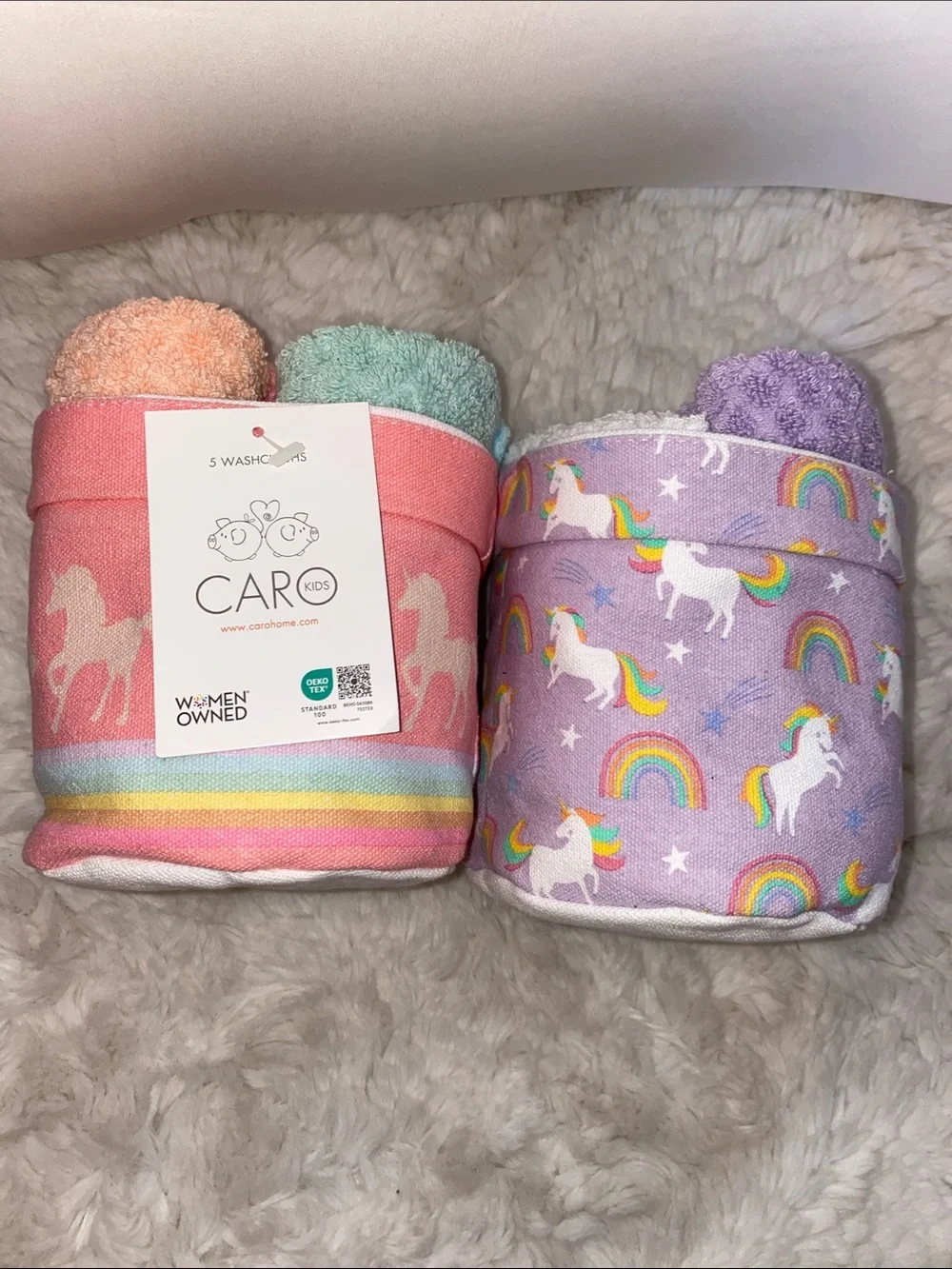 🪸 Bundle of Unicorn Mystic Washcloth Baskets